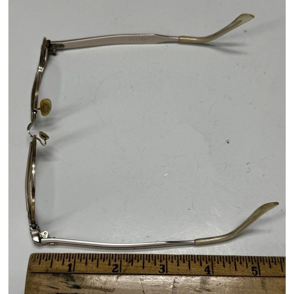 VTG Art Craft Aluminum Cat Eye Eyeglasses Frames 12k GF USA Retro MCM Prop